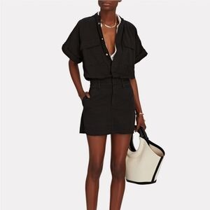 Frame Le Tomboy Dress Black Women's‎ Size Small Button Snaps Pockets Boiler